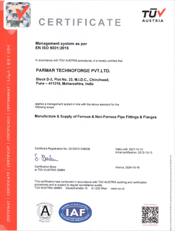 ISO 9001:2015 Certificate
